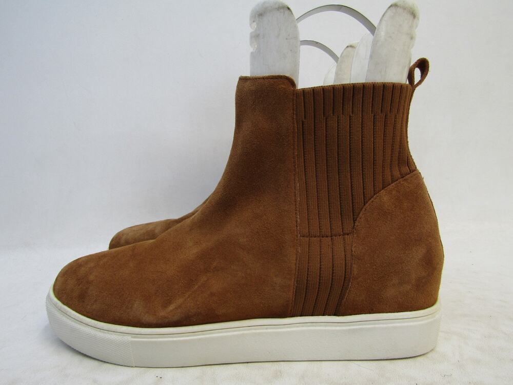 Steve Madden Womens Sz 10 M Brown Suede Chelsea Hidden Wedge Ankle Fashion Boots